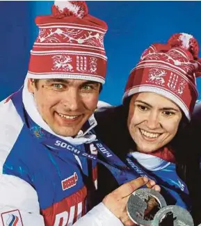  ??  ?? Russian silver medallists Albert Demchenko (left) and Tatyana Ivanova have been given lifetime bans.