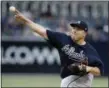  ?? ALEX GALLARDO — ASSOCIATED PRESS ?? Bartolo Colon pitches for the Atlanta Braves in the first inning of Wednesday night's game against the San Diego Padres in San Diego.