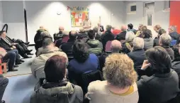  ??  ?? Packed meeting timetable Commuters expressed their anger over the new train