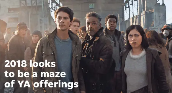  ??  ?? Young Thomas (Dylan O’Brien) sets out on a final rescue mission in a less-than-idyllic world of the future in “Maze Runner: The Death Cure.”