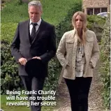  ??  ?? Being Frank: Charity will have no trouble revealing her secret