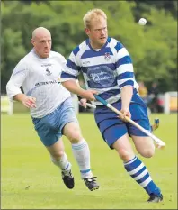  ?? Photograph by Stephen Lawson. Photograph by Donald Cameron. ?? Connor Howe, who scored Oban Camanachd’s winning goal, left, and Jordan MacPhee of Kilmallie keep an eye on the ball during Saturday’s Camanachd Cup quarter final. Skye’s Kenny Campbell and Newtonmore’s Jamie Robinson on the run during Saturday’s Camanachd Cup tie.