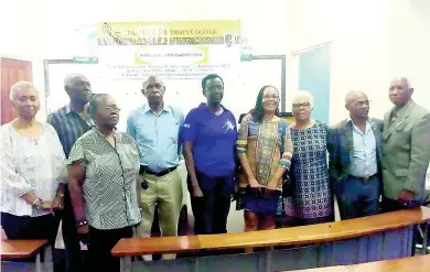  ??  ?? Executive team (from left): Sharon Wolfe, Urado Clarke, Delores Brissett, Winston Knot, Annette Biggs, Dorett Campbell, Dr Merrit Henry, Dennis Clarke and Hugh Morris.