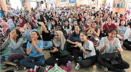  ??  ?? Bright young ladies: a file photo of CBN students taking part in an activity. The school’s culture of openness and camaraderi­e was cultivated through a myriad of activities.