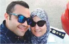  ??  ?? Slain policewoma­n Brigadier Najwa Al Hajar (right) in an undated photo with her son Mahmoud in happier times.