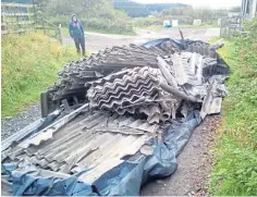  ??  ?? The asbestos load dumped at Broats Farm, Annan.