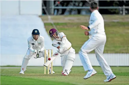  ?? PHOTOSPORT ?? Northern Districts’ Trent Boult hits his third of four sixes in one over against Otago’s Mark Craig, on day one of their Plunket Shield match, at Bay Oval in Mount Maunganui yesterday.