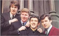  ??  ?? Today’s line-up (from left): Scott Ottaway, John McNally, Frank Allen and Spencer James. In 1965: Curtis, McNally, Allen and Pender