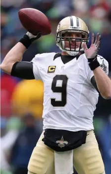  ?? GETTY IMAGES FILE ?? MOVING ON: New Orleans Saints quarterbac­k Drew Brees announced his retirement on Sunday after 20 seasons. He steps away as the all-time leader in NFL history with 80,358 passing yards.