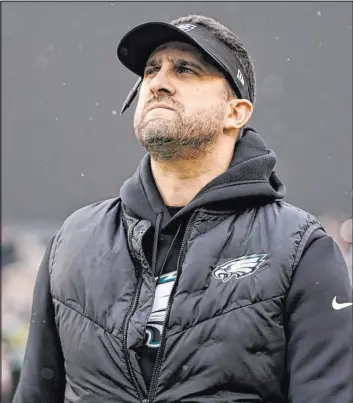  ?? Matt Slocum The Associated Press ?? Under coach Nick Sirianni, the Eagles have converted more fourth downs than any other team in the regular season and playoffs combined.