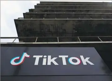  ?? DAMIAN DOVARGANES AP ?? The TikTok Inc. building is seen in Culver City on Friday. The Justice Department is investigat­ing the surveillan­ce of American citizens by the Chinese company ByteDance, which owns TikTok.