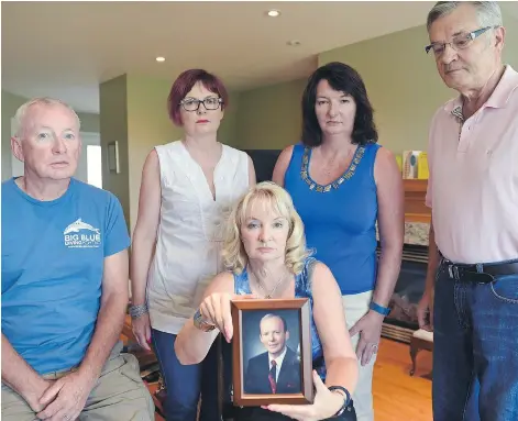  ?? DON HEALY ?? Michael Morrison’s family has always believed in his innocence despite allegation­s he started the deadly 1974 Rosedale Manor fire. Years after Michael’s death, Randall Morrison, from left, Marian Morrison, Lora Morrison, Hemi Mitic, and Margaret Scrivens, centre, still want to clear his name.