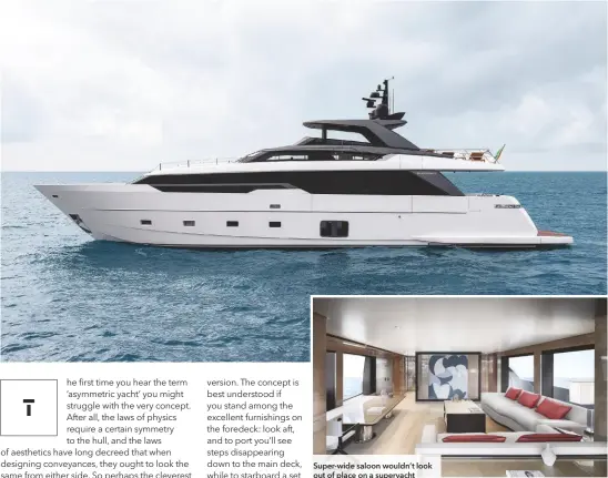  ??  ?? Super-wide saloon wouldn’t look out of place on a superyacht