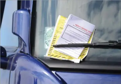  ?? Picture: Gary Browne FM3927824 ?? The driver who parked this truck at Ashford has a nasty surprise in store