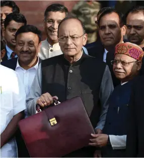  ??  ?? Finance Minister Arun Jaitley before presenting Union Budget 2018/19