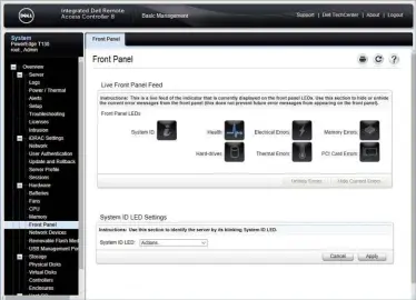  ??  ?? ABOVE Dell’s iDRAC8 management chip even tells you what’s happening on the front of the server