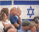  ?? ?? I have been going through a rollercoas­ter of emotions,” said Rony Keller, senior rabbi at Congregati­on B’Nai Israel, during Tuesday’s event.