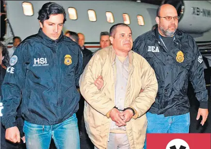  ??  ?? Tras las rejas. Guzmán fue extraditad­o a Estados Unidos el pasado 19 de enero.