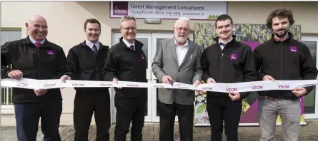  ??  ?? Martin Ferris TD opening the Veon Forestry Management Consultant­s offices at The Crageens in Castleisla­nd on Wednesday morning; included are, from left: Paul Brosnan, Marketing Director; Joe Codd, Sales Director; Daragh Little, Director of Forestry;...