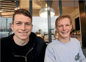 ?? JAMES PASLEY/STUFF ?? Squawk Squad co-founders Alex Hannon and Fraser McConnell. McConnell says the goal is to engage as many New Zealanders as possible.