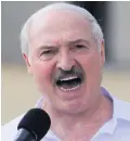  ??  ?? Backlash: Alexander Lukashenko