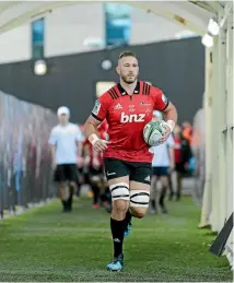  ?? PHOTO: GETTY IMAGES. ?? Luke Romano was given the honour of leading the Crusaders out in his 100th match for the franchose against the Chiefs in Christchur­ch last Saturday.
