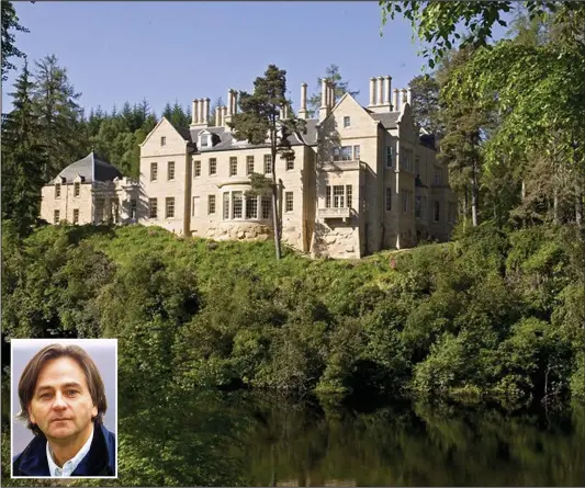  ??  ?? ‘Bargain’ buy: Brendan Clouston, inset, spent £20million on his stunning Highland hideaway, above, which is set to go to auction