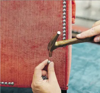  ?? ETHAN ALLEN ?? A custom nailhead trim is applied to Ethan Allen’s Grace Chair, which is tailored by hand in their North American workshops. “The difference is truly in the details,” when it comes to assessing furniture quality.