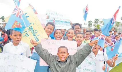  ?? Photo: Ronald Kumar ?? Lami Primary School during Constituti­on Day celebratio­ns at Albert Park Pavilion and Grounds in Suva, yesterday.