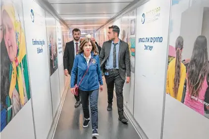  ?? Shlomi Amsalem/associated Press ?? New York Gov. Kathy Hochul arrives in Israel on Wednesday to begin a trip intended to show support for the country during its war with Hamas.