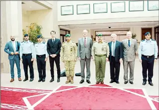  ?? KUNA photo ?? Kuwait National Guard Lieutenant General Engineer Hashim Rifai during a meeting with the delegation of theEuropea­n Union Centers of Excellence Initiative.
