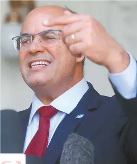  ?? CLÉBER MENDES / AGÊNCIA O DIA ?? Afastado desde agosto, Witzel se defendeu pelas redes sociais