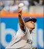  ?? FRANK FRANKLIN II/ AP PHOTO ?? Luis Severino of the New York Yankees delivers a pitch during the first inning of Thursday’s game against the New York Mets.