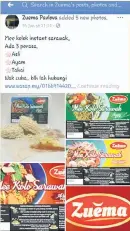  ??  ?? Antara produk ‘Mee Kolo Sarawak’ serta produk lain keluaran Zuema Enterprise yang dipromosik­an menerusi medium Facebook.