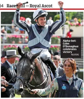  ?? REUTERS ?? Alpha-bet: Colm O’Donaghue celebrates victory