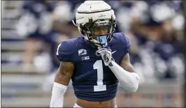  ?? KEITH SRAKOCIC — THE ASSOCIATED PRESS ?? Penn State safety Jaquan Brisker looks to be a playmaker for the Nittany Lions.