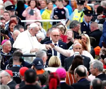  ??  ?? Pope Francis attends the Festival of Families at Croke Park during his visit to Dublin, Ireland. — Reuters photo