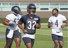  ?? NUCCIO DINUZZO/GETTY IMAGES ?? Bears running back David Montgomery was inspired by recent insight from former Chiefs quarterbac­k Alex Smith.