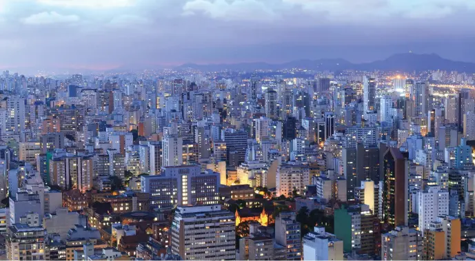  ??  ?? Brazil’s economic capital, Sao Paulo. The country is the world’s ninth biggest economy, ahead of Canada, and accounts for a significan­t chunk of global or emerging market investment portfolios