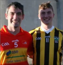  ??  ?? The Shiely brothers, Eddie and Jason, who helped Horeswood and Tullogher-Rosbercon respective­ly to AIB Leinster Club football victories in New Ross on Saturday.