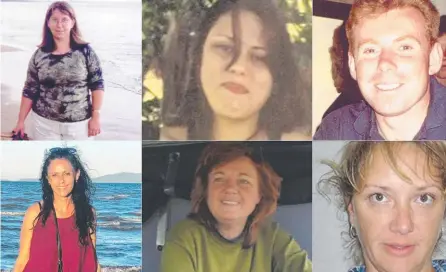  ?? Pictures: AFP and supplied ?? MISSING: Kerry Mackay, Elisha Carrington, Steven Goldsmith, Traie Olsen, Barbara Troughton and Tanya Buckland are all missing persons from the Toowoomba district.