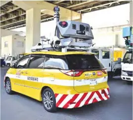  ??  ?? This photo taken on June 5, 2017 shows the “Infra Doctor” vehicle used for the Tokyo highway inspection system in Tokyo.—AFP