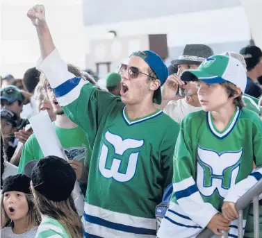  ?? COURANTFIL­E PHOTO ?? Whalers fans are still out there, as they were at this fanfest in 2010, and while the dearly departed franchise has been gone for 24 years, the Carolina Hurricanes’ latest appropriat­ion of the high-selling sweater only proves the team will never be forgotten.