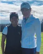  ?? — Photo courtesy of Kelly Tan. ?? Glad for the company: Kelly Tan gets the chance to play alongside a fellow malaysian alyaa abdulghany (left) at the portland Classic.