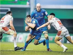  ?? Photo Icon Sport ?? Le Leinster de Garry Ringrose et Devin Toner sont sortis des poules en tant que meilleurs premiers. Ils recevront les Saracens en quarts de finale.