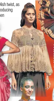  ?? HT PHOTO ?? You could experiment with sheer to get a fluid feel and also add tassels along with bold laces and borders to your outfit, just like fashion designer Jayanti Reddy’s design.