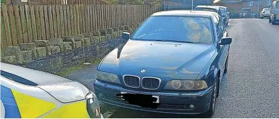  ?? ?? ●●The BMW after being stopped by police
