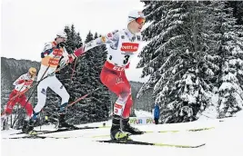  ?? [APA] ?? Am Anstieg war Johannes Lamparter in Seefeld noch voran, fiel dann aber zurück.