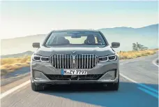  ??  ?? A super-sized grille inspired by the new X7 dominates the front end of facelifted 7 Series. Below: BMW has worked on further reducing interior noise levels.