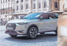  ?? FOTOS: DPA ?? Die noble Citroën-Schwester DS will den DS3 Crossback nicht nur mit Benzin- und Dieselmoto­ren anbieten, sondern auch als E-Auto mit rund 300 Kilometern Reichweite.